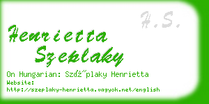 henrietta szeplaky business card